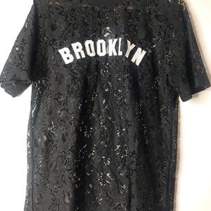 Forever21 Lace front see thru shirt